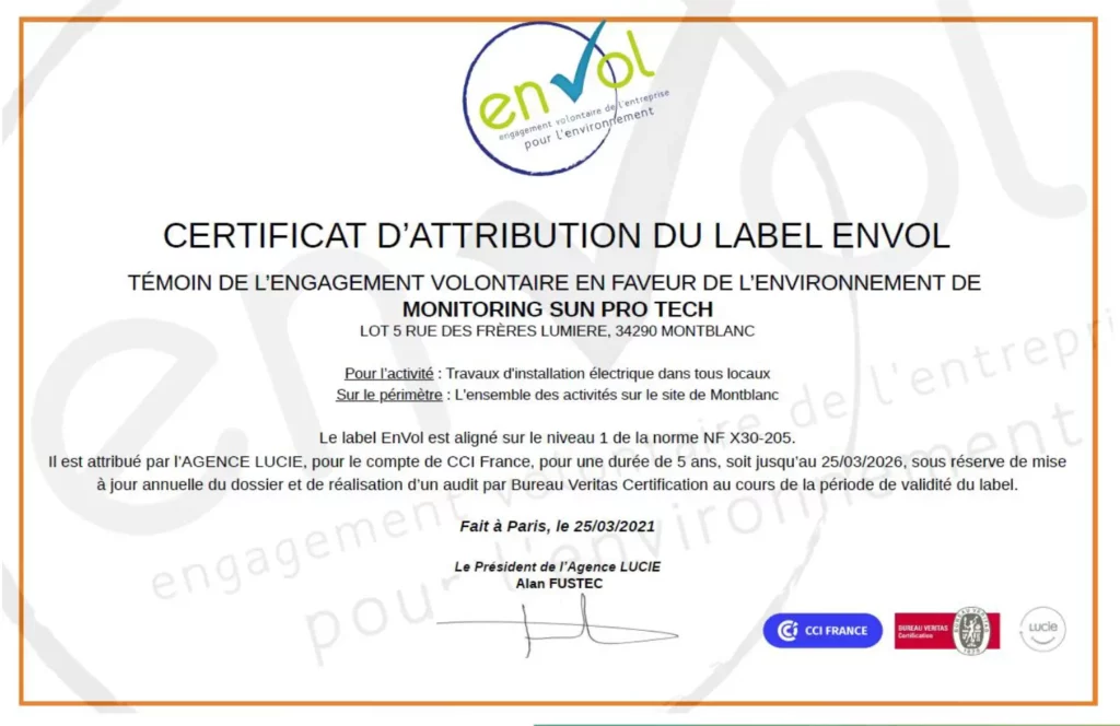 envol certfication